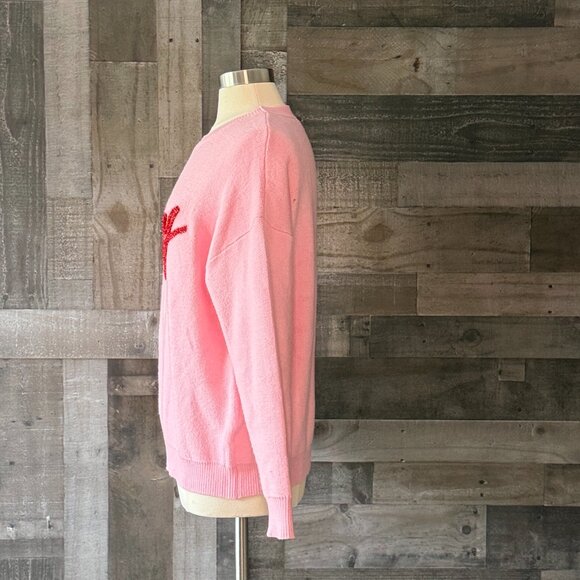 Main Strip pink holiday sweater small rainbow Merry Christmas party winter - Picture 4 of 8